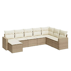 Maison Chic Salon de jardin avec coussins 8 pcs | Ensemble de Table et chaises | Mobilier d'Extérieur beige résine tressée -GKD32432