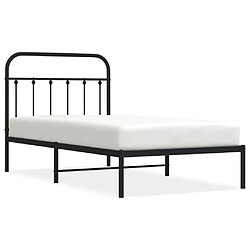 Maison Chic Lit adulte - Cadre de lit métal avec tête de lit,Structure du lit Contemporain pour chambre noir 100x190 cm -MN95790