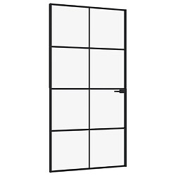 vidaXL Porte d'intérieur Noir 102x201,5 cm Trempé verre aluminium fin