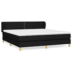 vidaXL Sommier à lattes de lit avec matelas Noir 160x200 cm Tissu