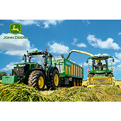 Schmidt puzzle 100 pièces : John Deere Tracteurs ramasseur et hâcheur 