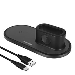 Chargeur à induction iPhone, Smartphone, Apple Watch, AirPods 15W Swissten Noir