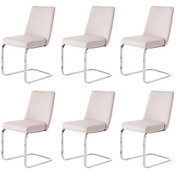 ComfortXL Ensemble De 6 Chaises De Salle À Manger En Velours, Beige