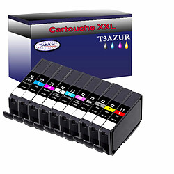 Lot de 10 Cartouches compatibles Canon PGI72 - T3AZUR Lot de 10 Cartouches compatibles pour Canon PGI72 - T3AZUR