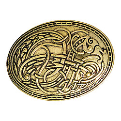 Symbole de bouclier Viking nordique médiéval broche chandail ovale châle broche or pas cher