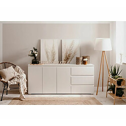 Mes Buffet 3 portes 3 tiroirs 178,5x40x80 cm blanc - MITZ