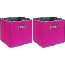 Je Cherche Une Idee Cube de rangement coloré 30 x 30 cm (Lot de 2) fuschia.