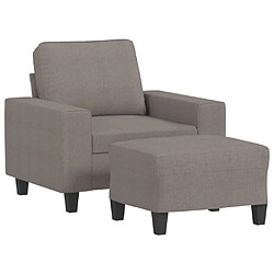 vidaXL Fauteuil avec repose-pied Taupe 60 cm Tissu