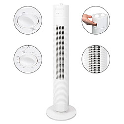 Ventilateur de la Tour Silencieuse Minuterie Oscillant 3 Vitesses 78cm, 35, Blanc, Clatronic, TVL 3770