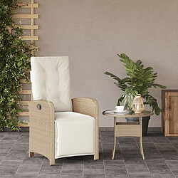 Avis Maison Chic Chaise inclinable de jardin et repose-pied pour relax beige résine tressée -GKD94327