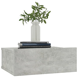 Avis Maison Chic Table de chevet,Table de nuit,Table d'appoint pour salon flottante Gris béton 40x30x15 cm Aggloméré -MN51222