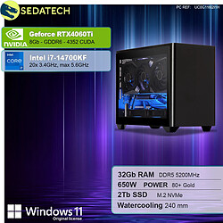 Sedatech Mini-PC Gamer • Intel i7-14700KF • RTX4060Ti • 32Go DDR5 • 2To SSD M.2 • Windows 11