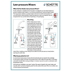 Avis SCHÜTTE Mitigeur de lavabo à basse pression MAGNA chrome