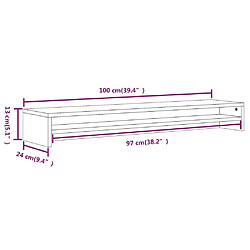 vidaXL Support de moniteur Sonoma gris 100x24x13 cm Bois d'ingénierie pas cher