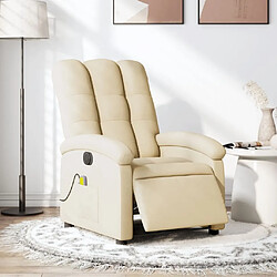 Maison Chic Fauteuil Relax pour salon, Fauteuil inclinable de massage électrique crème tissu -GKD63686