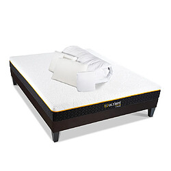 Olympe Literie Pack Olympe Pack Prêt à dormir OLYMPE 140x200 cm | Matelas Mémoire de forme + Sommier + Accessoires