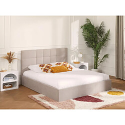 Lit coffre 140 x 190 cm - Tissu - Beige + Matelas - ELIAVA de Pascal Morabito