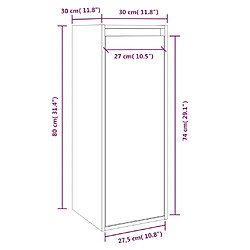 vidaXL Armoire murale Marron miel 30x30x80 cm Bois de pin massif pas cher