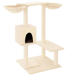 Arbre à chat avec griffoirs,niche pour chat crème 82 cm -MN22538