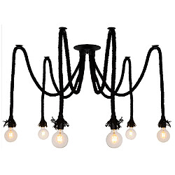 Sampa Suspension ou plafonnier design Mila 100cm réglable corde noir compatible LED Suspension (ou plafonnier) Mila de la marque Sampa Helios en corde noir, puissance maximale de 60...