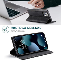 Etui en PU + TPU rétro mat, auto-absorbé avec support noir pour votre Apple iPhone 13 6.1 pouces