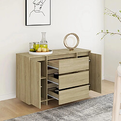 Acheter Maison Chic Buffet commode,console avec 3 tiroirs pour rangement Chêne Sonoma 120x41x75 cm Aggloméré -MN30102