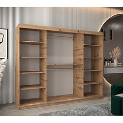 Avis Abiks Meble Armoire Wave à portes coulissantes 200/250/62 3 portes (artisan/blanc)