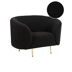 Beliani Fauteuil Bouclé Noir LOEN