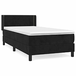 Maison Chic Structures de lit + matelas,Lit à sommier tapissier avec matelas Noir 100x200 cm Velours -MN68388