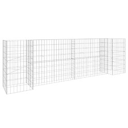 Maison Chic Jardinière à gabion,Bac à fleurs - pot de fleur en H Fil d'acier 260x40x80 cm -GKD84660