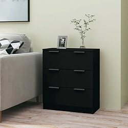 Maison Chic Buffet,Meuble de Rangement,commode pour salon,Cuisine noir 60x30x70 cm bois d'ingénierie -MN90544