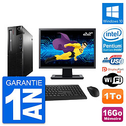 PC Lenovo M93p SFF Ecran 22" Intel G3220 RAM 16Go Disque Dur 1To Windows 10 Wifi - Occasion