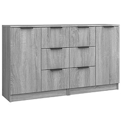 vidaXL Buffets 2 pcs Sonoma gris 60x30x70 cm Bois d'ingénierie