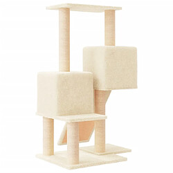 Arbre à chat avec griffoirs,niche pour chat en sisal Crème 82 cm -MN17624 pas cher