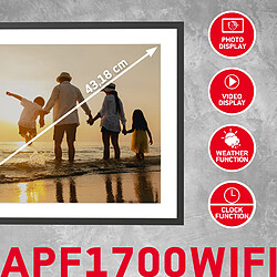 AGFA PHOTO - Cadre Photo Numérique 17" Haute Résolution avec Écran Tactile, WiFi, Mémoire 32 Go, Partage Instantané de Photos et Vidéos - Modèle Realiview - Noir - Noir pas cher