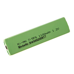 vhbw Batterie 7/5F6, compatible pour Sharp MD-MT180H, MD-MT190H, MD-MT200H, MD-MT66, MD-MT77, bouton Top, 1100mAh, 1,2V, NiMH