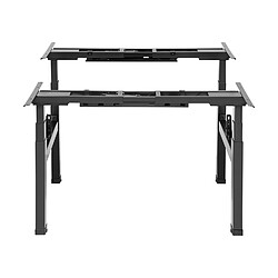 Kimex Double pied de bureau motorisé assis-debout, Hauteur 62- 128 cm, Noir