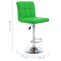 vidaXL Tabourets de bar lot de 2 vert similicuir pas cher