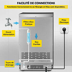 Machine à Glaçons Comptoir Professionnelle Hôtel Restaurant Bar Famille 24h/24 Fabrication 31.75Kg/24H Stockage 5Kg Eclairage LED 350w pas cher