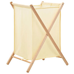 vidaXL Panier à linge Bois de cèdre et textile Beige 42 x 41 x 64 cm 