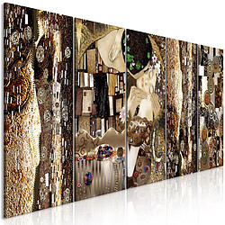 Decoshop26 Tableau toile de décoration murale impression premium en 5 parties sur châssis en bois motif Ensemble pour toujours 225x90cm 11_0014322 