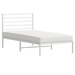 Acheter Maison Chic Lit adulte - Cadre de lit métal avec tête de lit,Structure du lit Contemporain pour chambre blanc 90x200 cm -MN97679