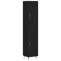 vidaXL Buffet haut Noir 34,5x34x180 cm Bois d'ingénierie