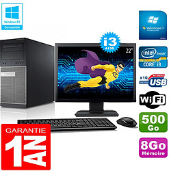 PC Tour DELL 9020 Core I3-4130 Ram 8Go Disque 500 Go Wifi W7 Ecran 22" · Occasion 