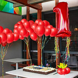 Euro Mega 100 Ballon Rouge Ballon Rouge 27 cm pour Joyeux Anniversaire Mariage Fiançailles Saint Valentin Festival Décoration Fête