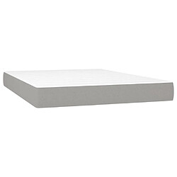 Acheter vidaXL Sommier à lattes de lit avec matelas Gris clair 140x190cm Tissu