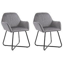 vidaXL Chaises à manger lot de 2 gris velours