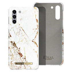 iDeal of Sweden Coque pour Samsung S21 Plus Marbré Luxe Ultra fine Carrara Gold Blanc 