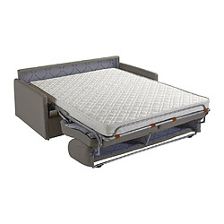 Avis Vente-Unique Canapé 4 places convertible express en tissu gris - Couchage 160 cm - Matelas 14 cm CALIFE