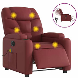 Maison Chic Fauteuil Relax pour salon, Fauteuil de massage inclinable électrique rouge bordeaux -GKD15032